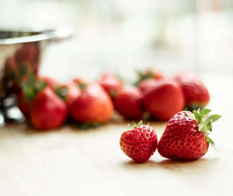 strawberries in kitchen